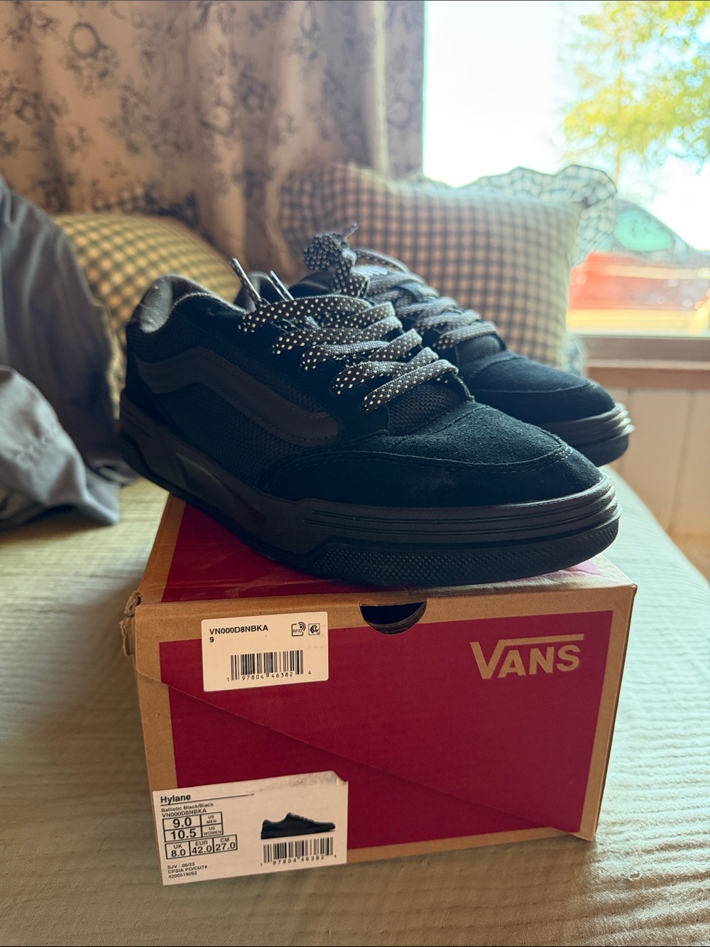 Vans Men’s Black Low-Top Skate Sneakers with Reflective Laces